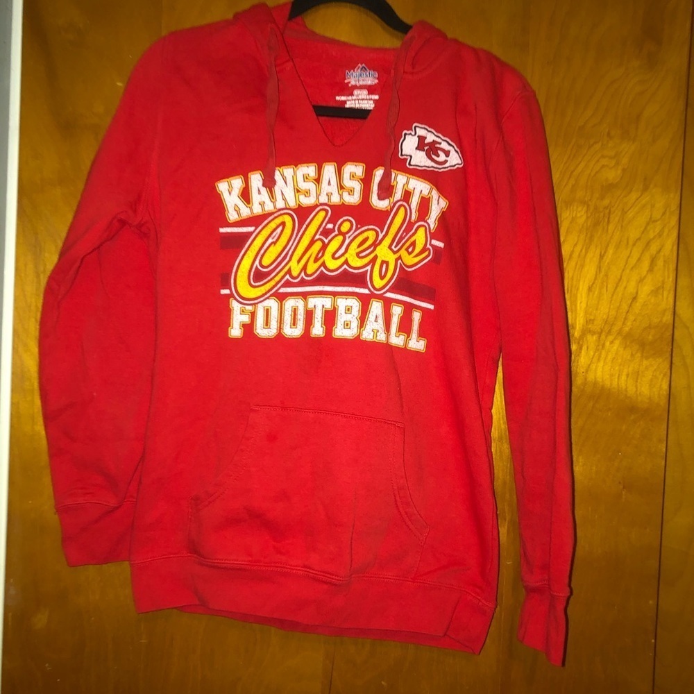 Women Kansas city chiefs vneck hoody hoodie small